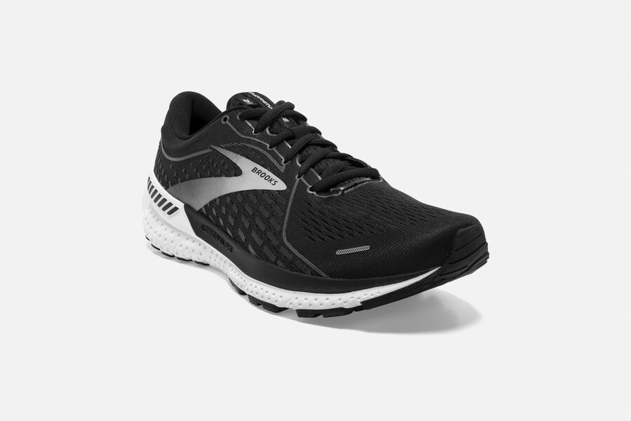 Brooks Israel Adrenaline GTS 21 Road Running Shoes Mens - Black/White - QPY-241367